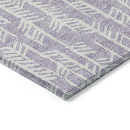 Tabselect Home Line 8' X 10' Lavender And Ivory Tribal Washable Indoor Outdoor Area Rug