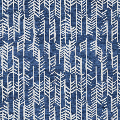 Tabselect Home Line 8' X 10' Navy Blue And Ivory Tribal Washable Indoor Outdoor Area Rug