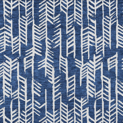 Tabselect Home Line 8' X 10' Navy Blue And Ivory Tribal Washable Indoor Outdoor Area Rug