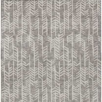 Tabselect Home Line 5' X 8' Taupe And Beige Tribal Washable Indoor Outdoor Area Rug