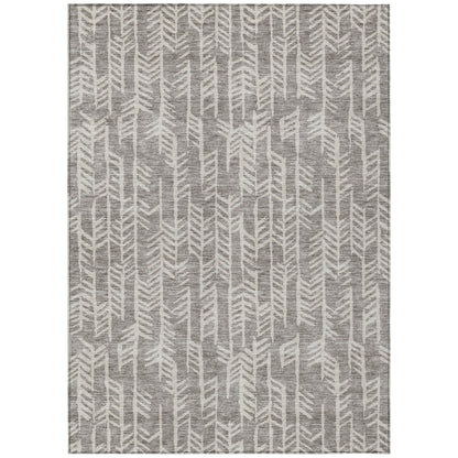 Tabselect Home Line 5' X 8' Taupe And Beige Tribal Washable Indoor Outdoor Area Rug