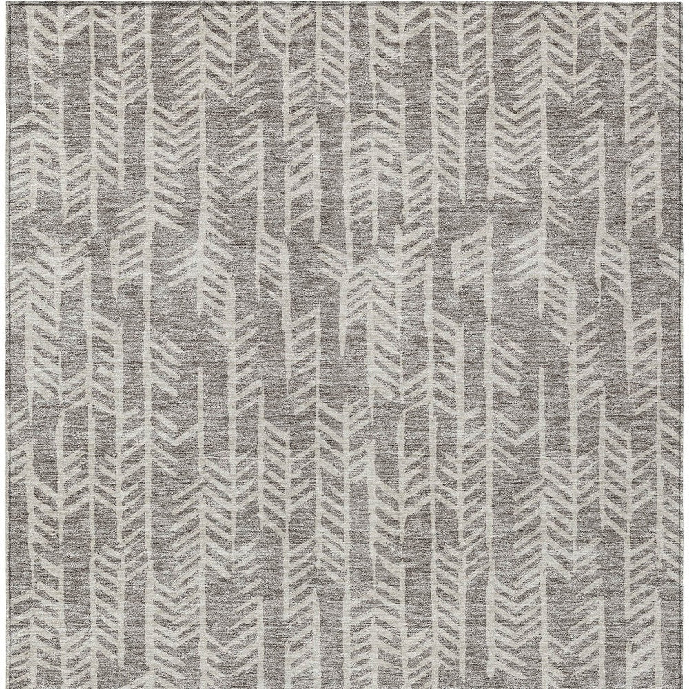 Tabselect Home Line 8' X 10' Taupe And Beige Tribal Washable Indoor Outdoor Area Rug