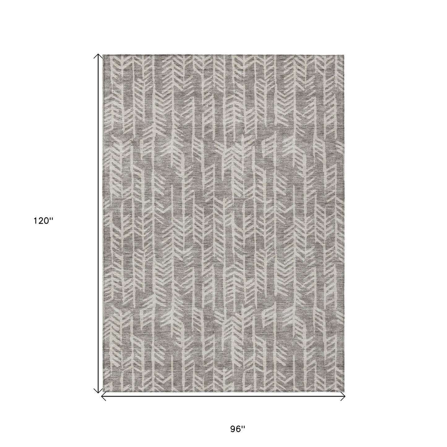 Tabselect Home Line 8' X 10' Taupe And Beige Tribal Washable Indoor Outdoor Area Rug