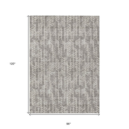 Tabselect Home Line 8' X 10' Taupe And Beige Tribal Washable Indoor Outdoor Area Rug