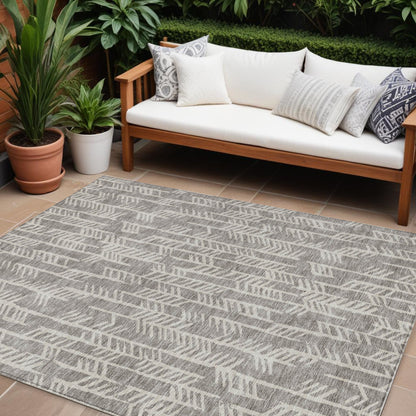 Tabselect Home Line 8' X 10' Taupe And Beige Tribal Washable Indoor Outdoor Area Rug