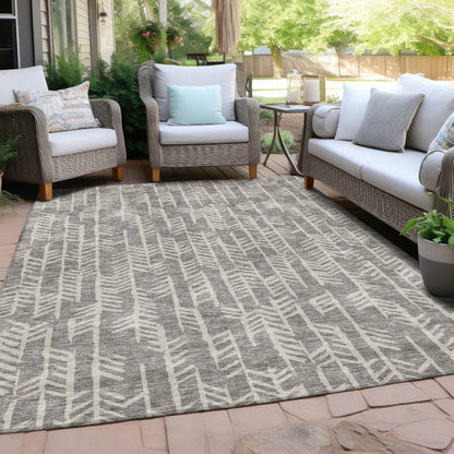 Tabselect Home Line 8' X 10' Taupe And Beige Tribal Washable Indoor Outdoor Area Rug