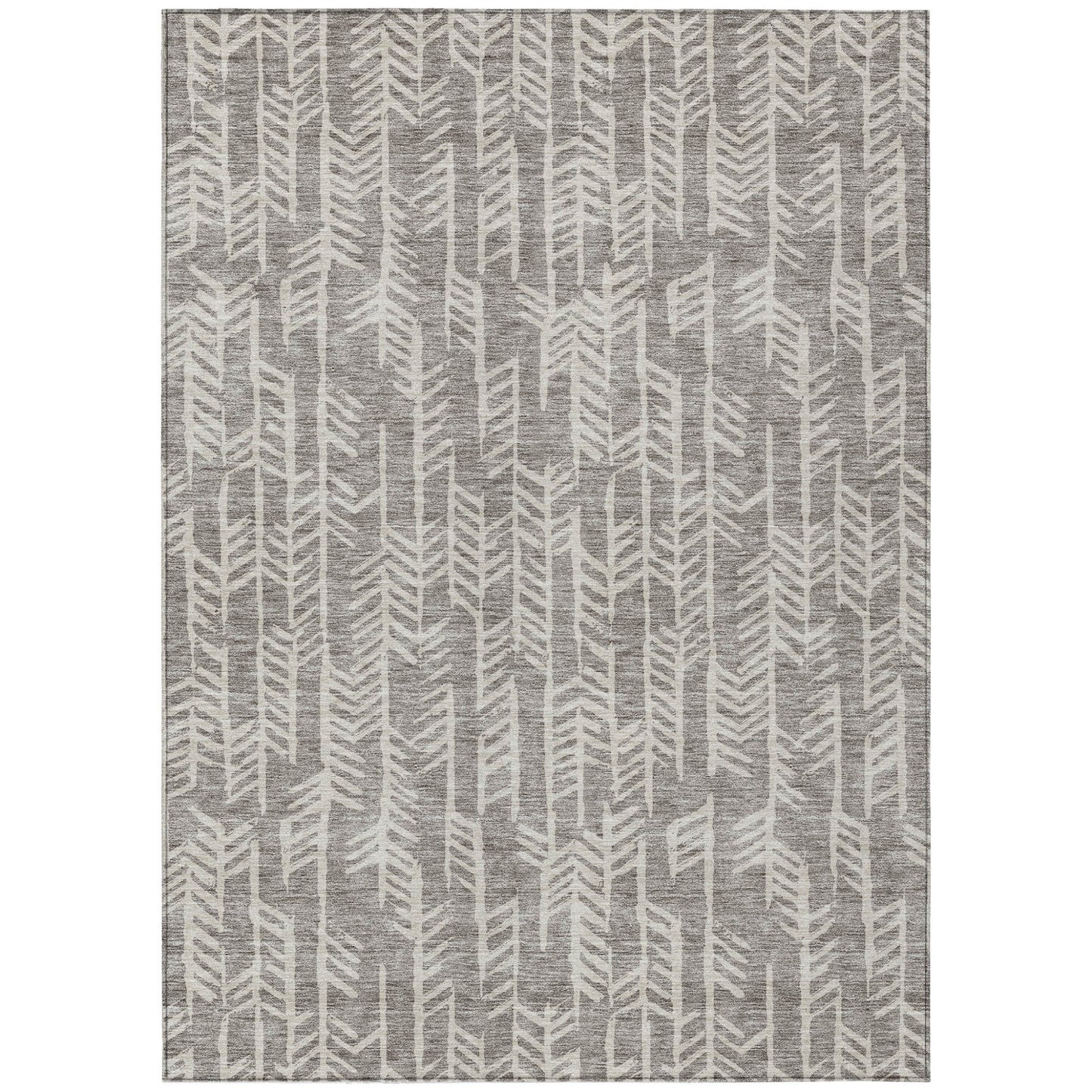 Tabselect Home Line 8' X 10' Taupe And Beige Tribal Washable Indoor Outdoor Area Rug