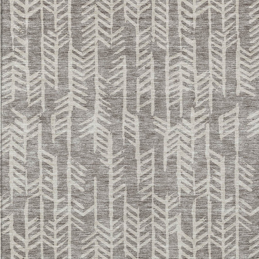 Tabselect Home Line 8' X 10' Taupe And Beige Tribal Washable Indoor Outdoor Area Rug