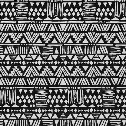 Tabselect Home Line 5' X 8' Black And Ivory Southwestern Washable Indoor Outdoor Area Rug