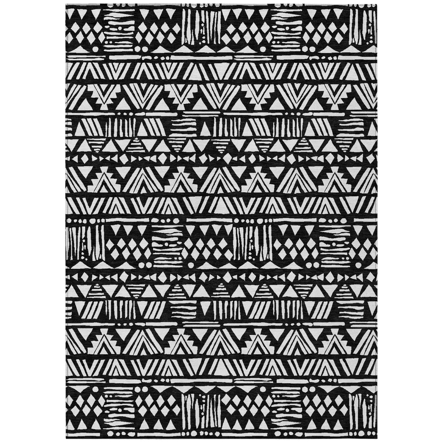 Tabselect Home Line 8' X 10' Black And Ivory Southwestern Washable Indoor Outdoor Area Rug