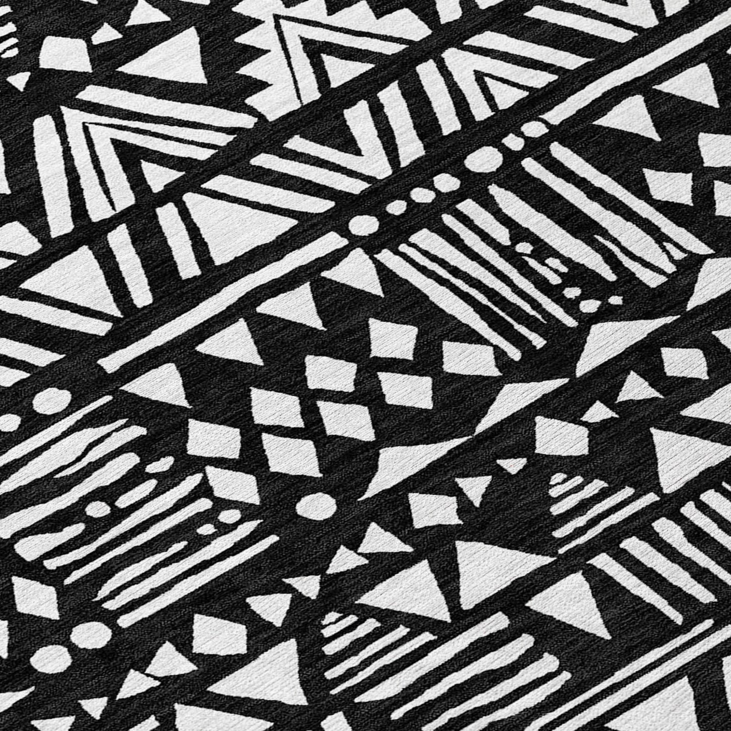 Tabselect Home Line 8' X 10' Black And Ivory Southwestern Washable Indoor Outdoor Area Rug