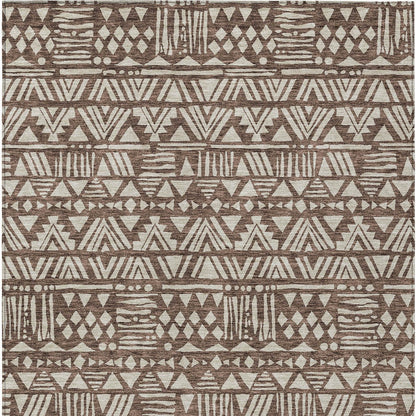 Tabselect Home Line 5' X 8' Brown And Beige Southwestern Washable Indoor Outdoor Area Rug