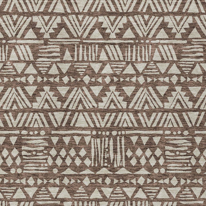 Tabselect Home Line 5' X 8' Brown And Beige Southwestern Washable Indoor Outdoor Area Rug