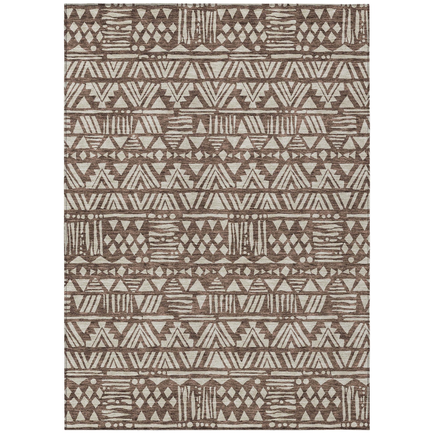 Tabselect Home Line 8' X 10' Brown And Beige Southwestern Washable Indoor Outdoor Area Rug