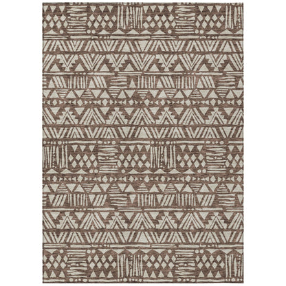 Tabselect Home Line 8' X 10' Brown And Beige Southwestern Washable Indoor Outdoor Area Rug