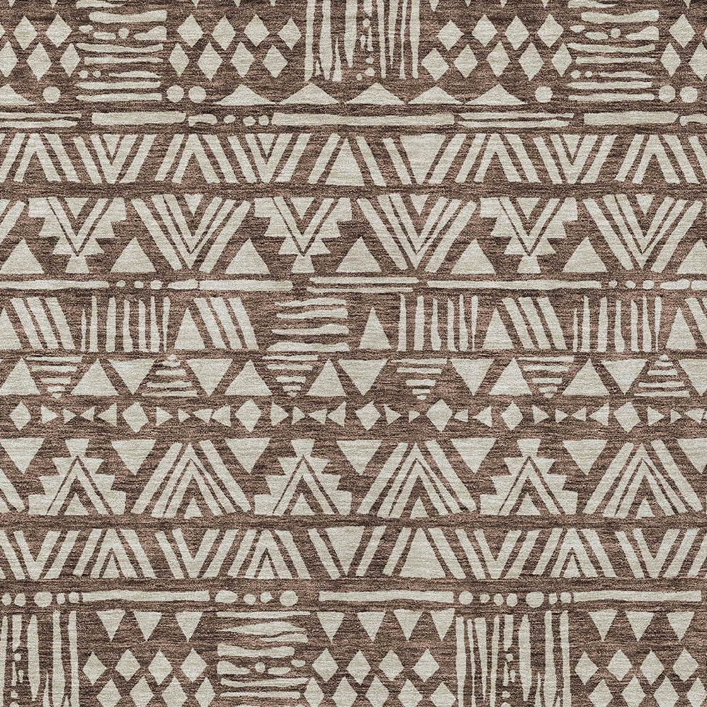 Tabselect Home Line 8' X 10' Brown And Beige Southwestern Washable Indoor Outdoor Area Rug