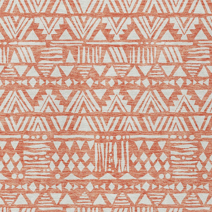 Tabselect Home Line 5' X 8' Coral And Ivory Southwestern Washable Indoor Outdoor Area Rug