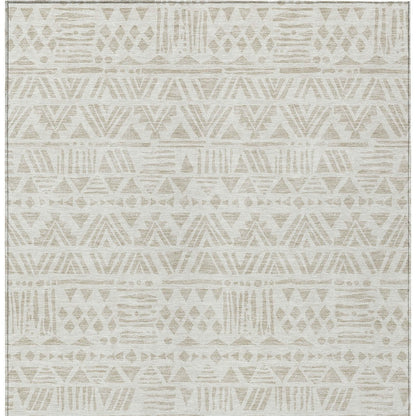 Tabselect Home Line 5' X 8' Ivory And Beige Southwestern Washable Indoor Outdoor Area Rug