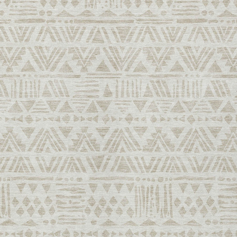 Tabselect Home Line 5' X 8' Ivory And Beige Southwestern Washable Indoor Outdoor Area Rug