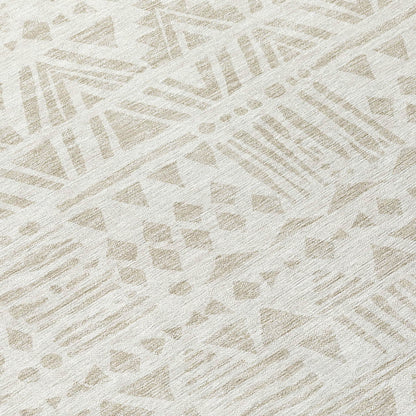 Tabselect Home Line 8' Ivory And Beige Round Southwestern Washable Indoor Outdoor Area Rug