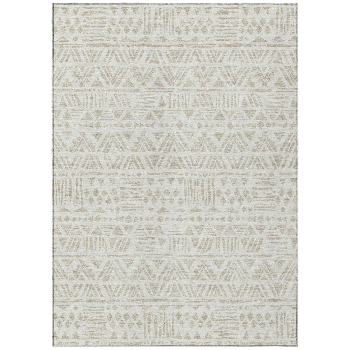 Tabselect Home Line 8' X 10' Ivory And Beige Southwestern Washable Indoor Outdoor Area Rug
