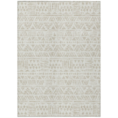 Tabselect Home Line 8' X 10' Ivory And Beige Southwestern Washable Indoor Outdoor Area Rug