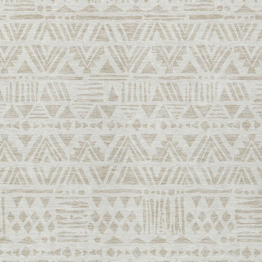 Tabselect Home Line 8' X 10' Ivory And Beige Southwestern Washable Indoor Outdoor Area Rug