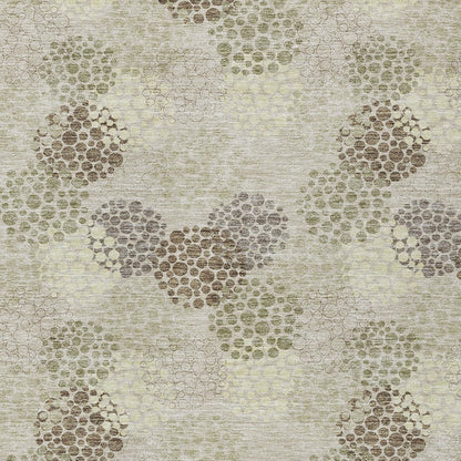 Tabselect Home Line 8' X 10' Beige Green And Ivory Polka Dot Washable Indoor Outdoor Area Rug