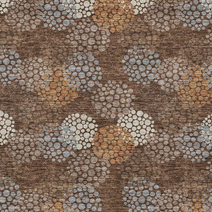 Tabselect Home Line 5' X 8' Brown Gray And Ivory Polka Dot Washable Indoor Outdoor Area Rug