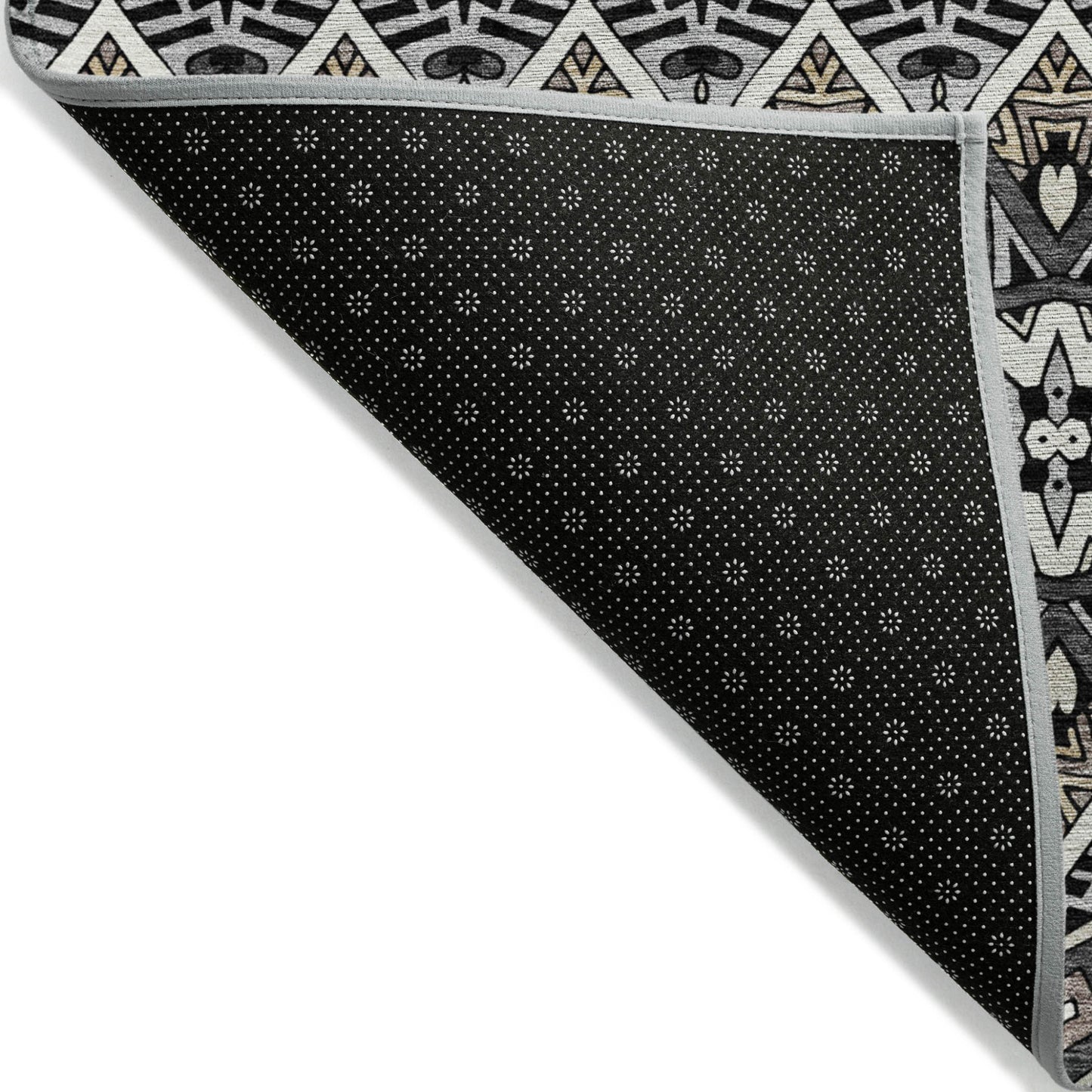 Tabselect Home Line 5' X 8' Charcoal Brown And Ivory Moroccan Washable Indoor Outdoor Area Rug