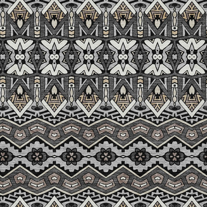 Tabselect Home Line 8' X 10' Charcoal Brown And Ivory Moroccan Washable Indoor Outdoor Area Rug