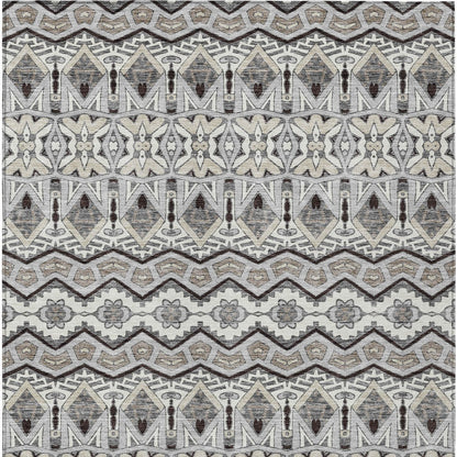 Tabselect Home Line 8' X 10' Gray Brown And Ivory Moroccan Washable Indoor Outdoor Area Rug