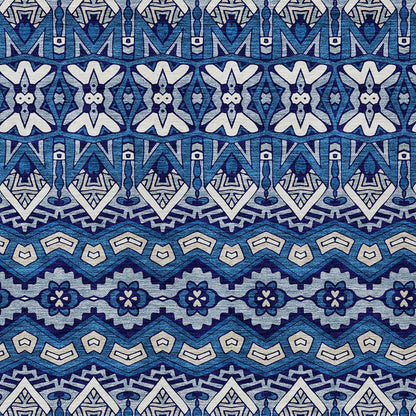 Tabselect Home Line 8' X 10' Navy Blue And Ivory Moroccan Washable Indoor Outdoor Area Rug