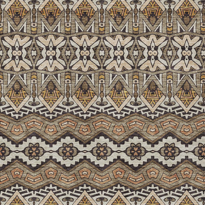 Tabselect Home Line 5' X 8' Taupe Brown And Ivory Moroccan Washable Indoor Outdoor Area Rug