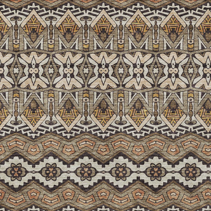 Tabselect Home Line 8' X 10' Taupe Brown And Ivory Moroccan Washable Indoor Outdoor Area Rug