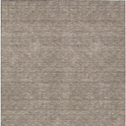 Tabselect Home Line 8' X 10' Brown And Beige Geometric Washable Indoor Outdoor Area Rug
