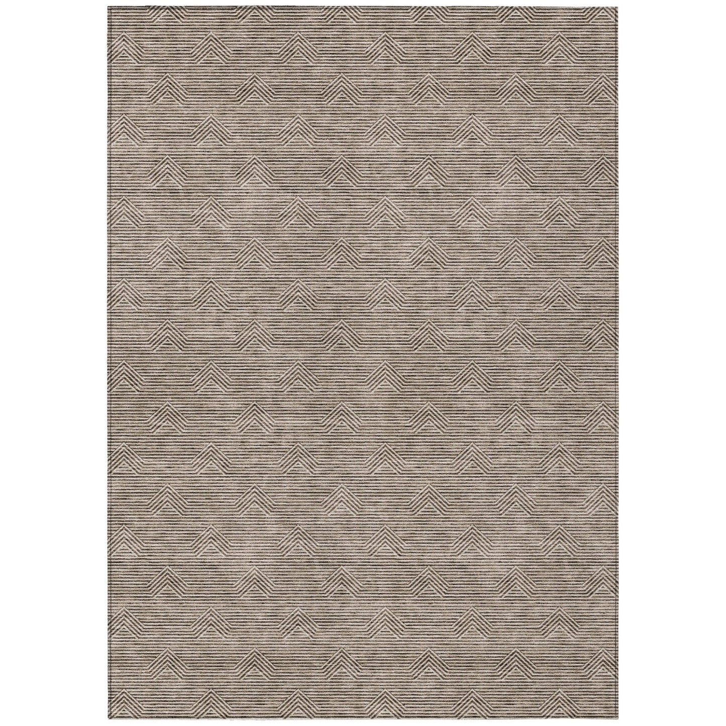 Tabselect Home Line 8' X 10' Brown And Beige Geometric Washable Indoor Outdoor Area Rug