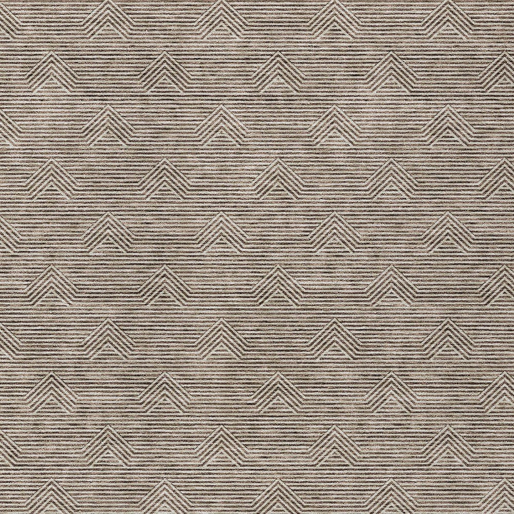 Tabselect Home Line 8' X 10' Brown And Beige Geometric Washable Indoor Outdoor Area Rug