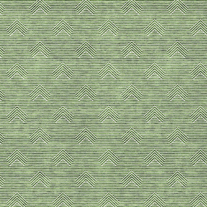 Tabselect Home Line 5' X 8' Green And Beige Geometric Washable Indoor Outdoor Area Rug