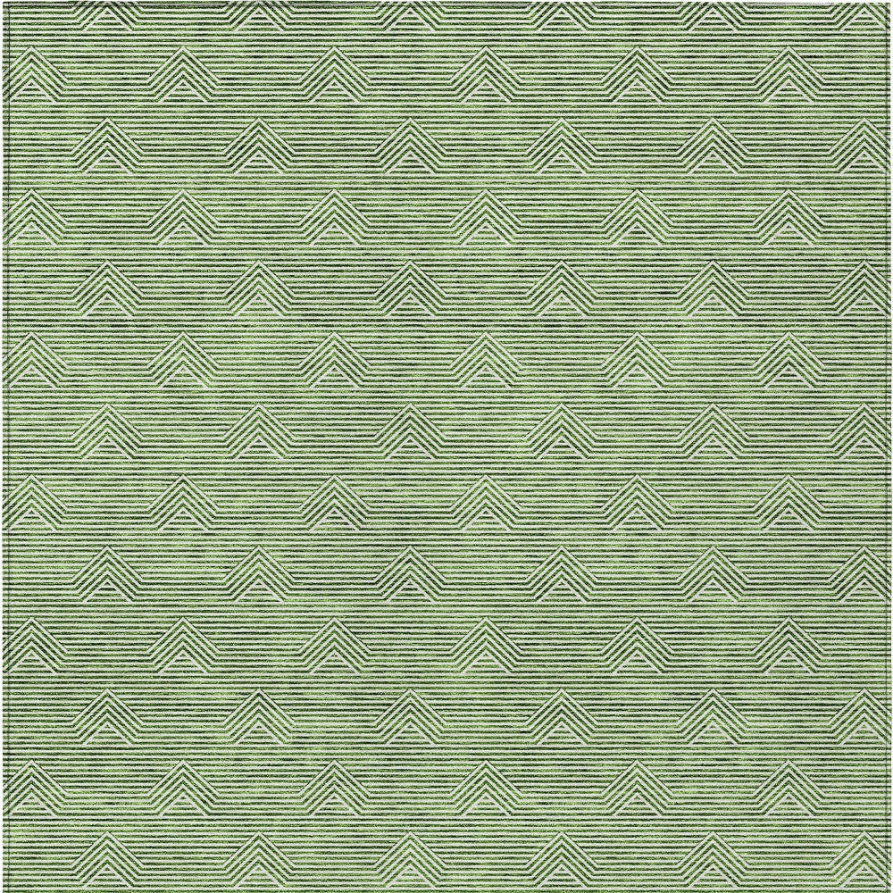 Tabselect Home Line 8' X 10' Green And Beige Geometric Washable Indoor Outdoor Area Rug
