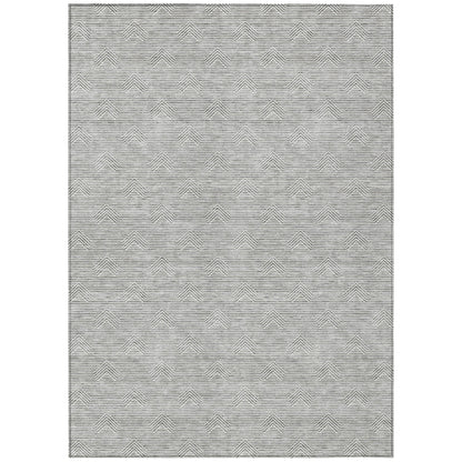 Tabselect Home Line 5' X 8' Gray And Ivory Geometric Washable Indoor Outdoor Area Rug
