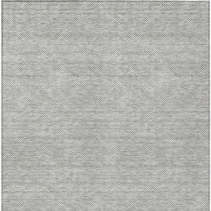 Tabselect Home Line 8' X 10' Gray And Ivory Geometric Washable Indoor Outdoor Area Rug