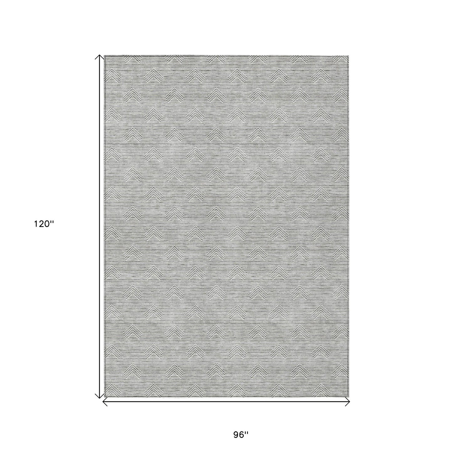 Tabselect Home Line 8' X 10' Gray And Ivory Geometric Washable Indoor Outdoor Area Rug