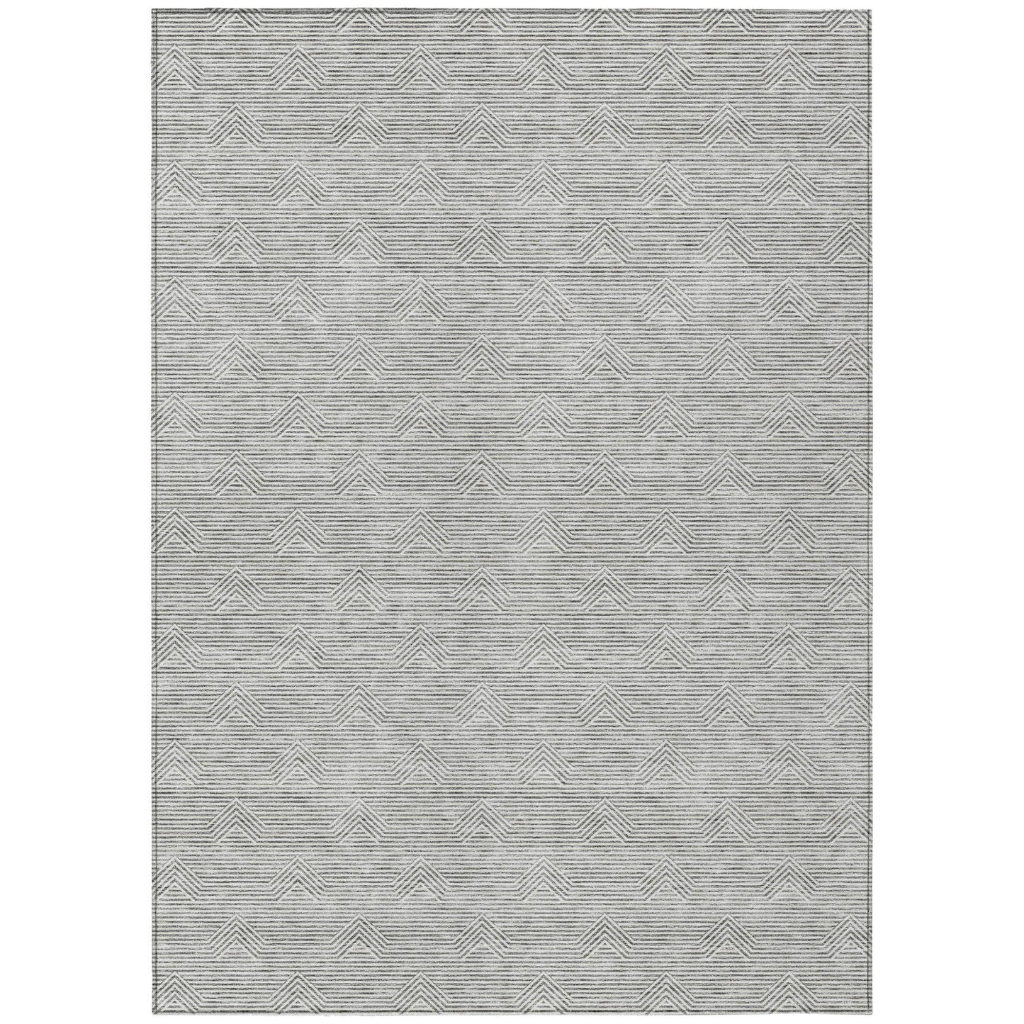 Tabselect Home Line 8' X 10' Gray And Ivory Geometric Washable Indoor Outdoor Area Rug