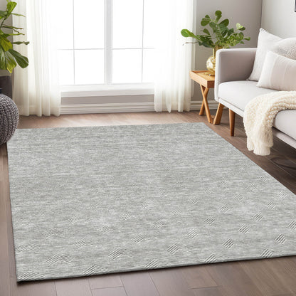 Tabselect Home Line 8' X 10' Gray And Ivory Geometric Washable Indoor Outdoor Area Rug