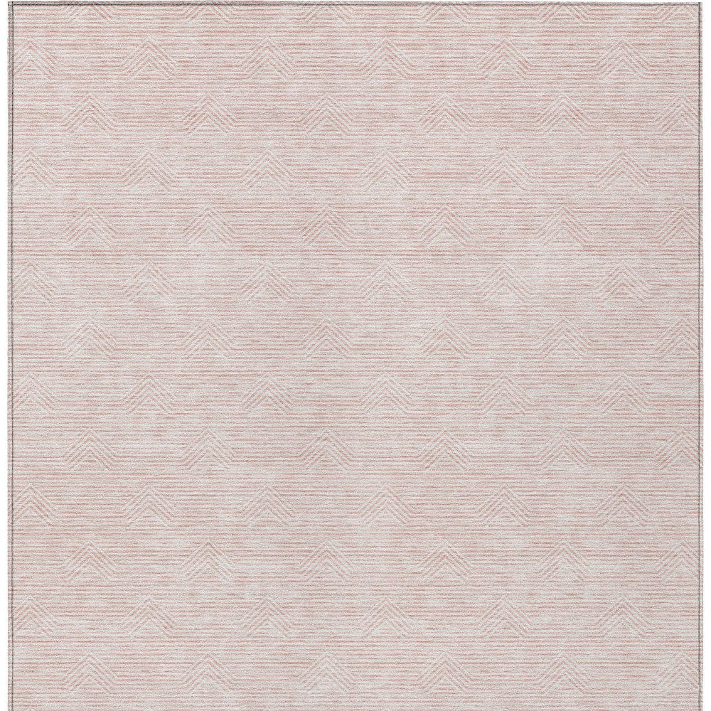 Tabselect Home Line 5' X 8' Pink And Gray Geometric Washable Indoor Outdoor Area Rug