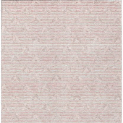 Tabselect Home Line 5' X 8' Pink And Gray Geometric Washable Indoor Outdoor Area Rug