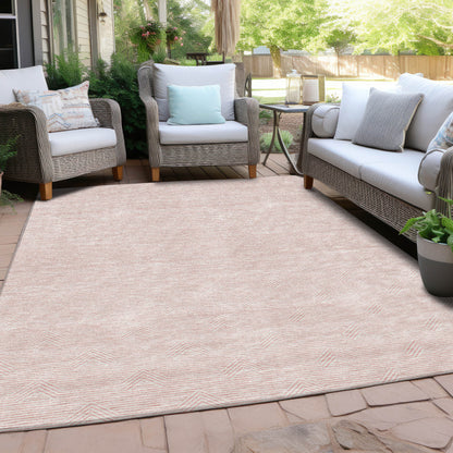 Tabselect Home Line 8' X 10' Pink And Gray Geometric Washable Indoor Outdoor Area Rug
