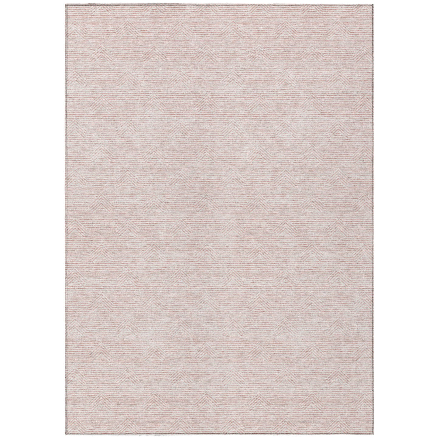 Tabselect Home Line 8' X 10' Pink And Gray Geometric Washable Indoor Outdoor Area Rug