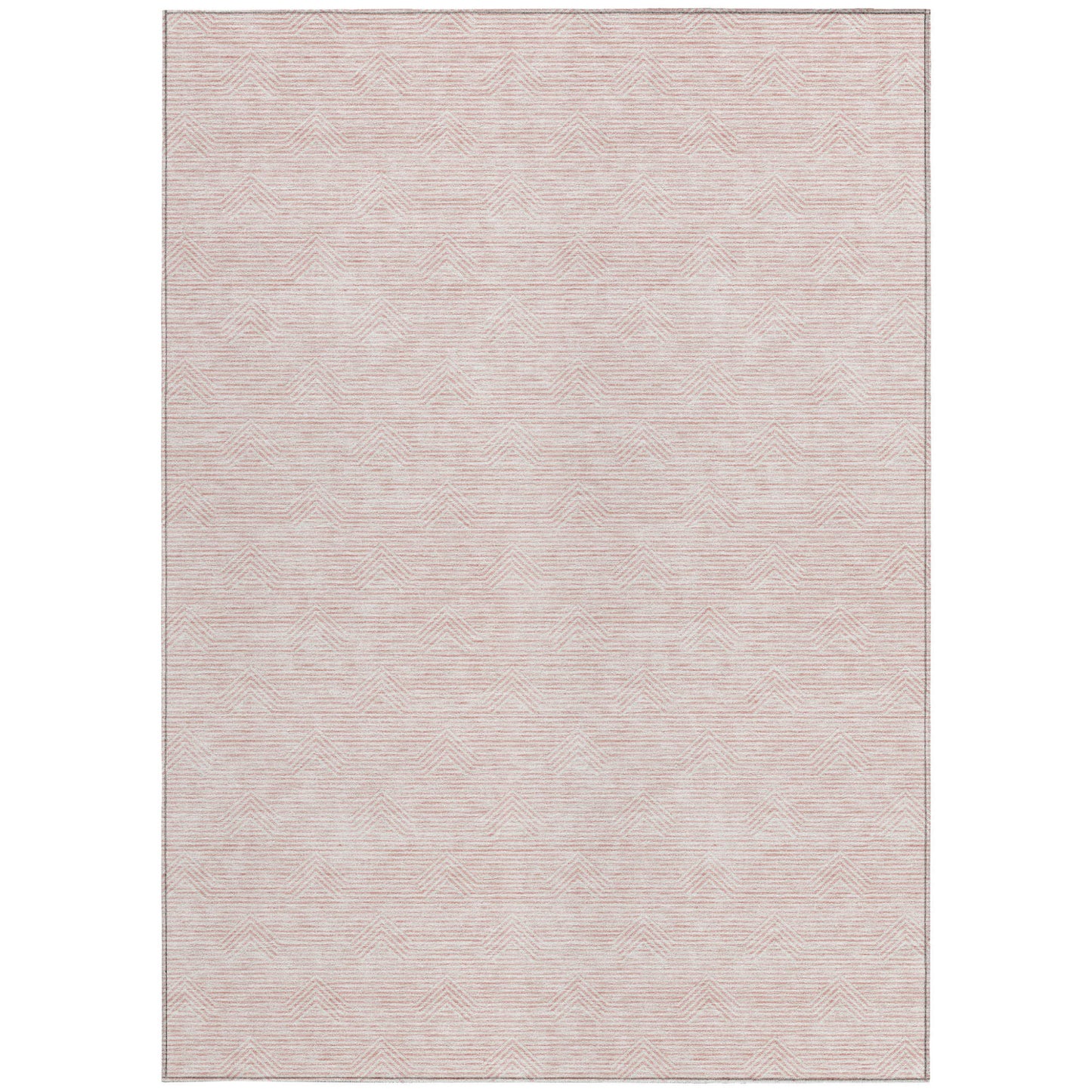 Tabselect Home Line 8' X 10' Pink And Gray Geometric Washable Indoor Outdoor Area Rug